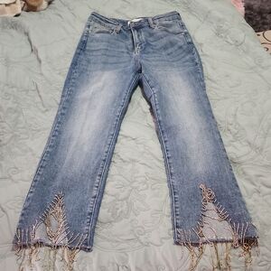 Embellished Straight Leg Jeans